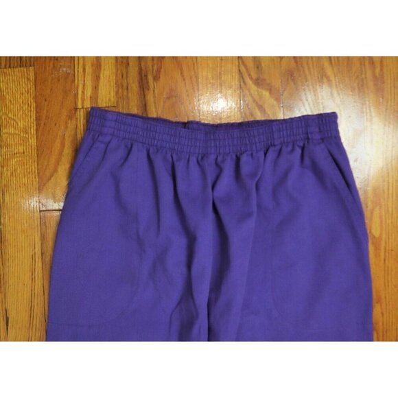 WOMEN'S PURPLE ELASTIC WAIST PULL-ON KHAKI PANTS - JIGSAW - SIZE 34 - Picture 2 of 4